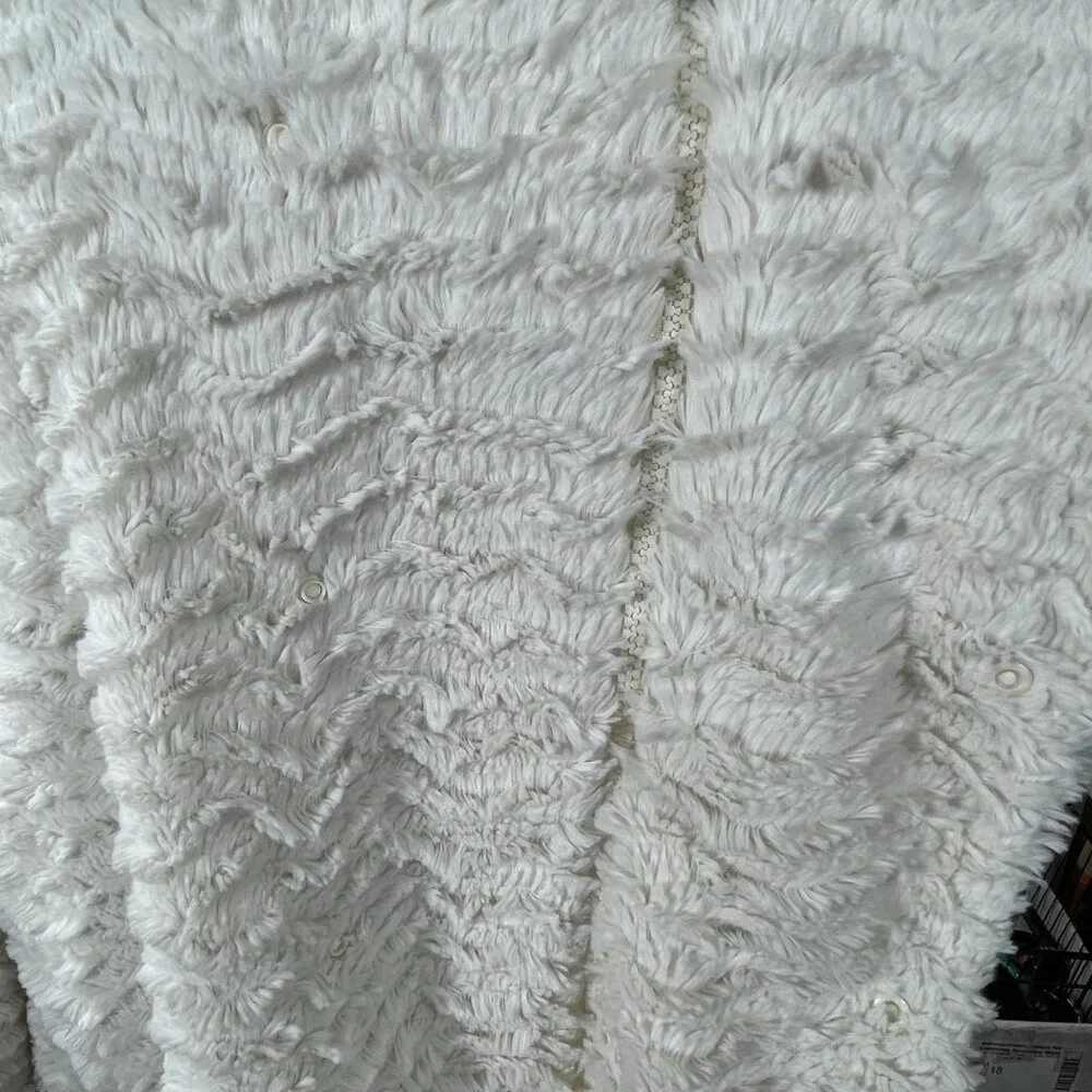 Patagonia Pelage Fleece Jacket M Medium Cream Fuzzy Double Breasted - Picture 4 of 9